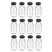 12x 500ml Flint Glass Jars + Twist Lids - Round Food Storage Preserving Jar