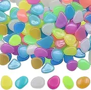 Glow in The Dark Pebbles, 500g Colorful Glow in The Dark Rocks, Resin Decorative Stones for Garden Pathway Walkway Yard Landscaping Fish Tank, Rocks
