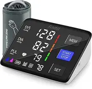 Blood Pressure Monitor Upper Arm BP Machine for Home Use BP Cuff Kit Pulse Rate Detection Meter with Cuff 22-42cm 2×199 Sets Memory LCD Display With Batteries
