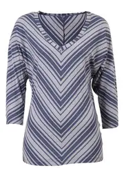 Lush Stripe Batwing L/S Top--MET-BOD1447