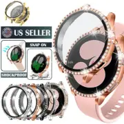 For Samsung Galaxy Watch 4 5 6 40 44mm Glass Screen Protector Diamond Case Cover