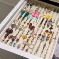在飛比找ETMall東森購物網優惠-首飾盒日式大容量珠寶收納多層DIY飾品展示托盤戒指耳環手鐲少