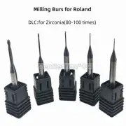 5Pcs Dental DLC Bur CAD CAM Roland Zirconia Milling Burs 2.0 1.0 0.8 0.6 0.5 D4