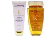 Elixir Ultime Kit by Kerastase for Unisex - 3 Pc Kit 6.8oz Elixir Ultime Le Fondant Conditioner, 6.8oz lixir Ultime Le Masque, 8.5oz Elixir Ultime Le Bain Shampoo