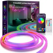 RGB LED Neon Rope Light with Remote Control, Smart Color Changing DIY 16.4ft