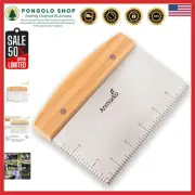 Professional Quality Stainless Steel Dough Cutter and Bench Scraper - 6"x4.72"