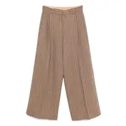 [Dries Van Noten] Dries Van Noten Stripe-pattern Wool Trousers 48 IT BROWN