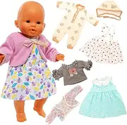 Barwa 4 Pcs Baby Doll Clothes 14-16 Inch Baby Doll Dresses Rompers for New Born Baby Dolls Handmade Baby Doll Clothing for Rebirth Baby Dolls(Doll NOT Include)