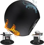 48'' Round Fire Pit Mat for Solo Stove Bonfire,Double-Sided Fireproof Grill Mat,Heat Resistant BBQ Accessory,Easy Clean & Reusable
