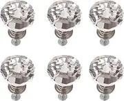Pull Handle 2/6 Pcs 1.2 * 2.5Inch Single Hole Diamond Crystal Bedside Table Desk Drawer Transparent Handle 6 Pcs 30Mm