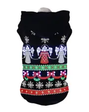 Pet Life LED Lighting Patterned Holiday Hooded Sweater