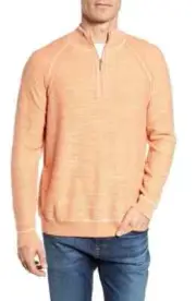TOMMY BAHAMA Men's Sandy Bay Half-zip Pullover In Curuba Heather, Md