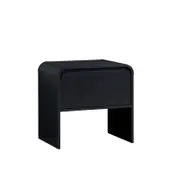 Design Square Ernest Wooden Bedside Nightstand Side Table W/ 1-Drawer Black