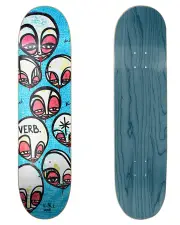 VERB SKATEBOARD DECK ARTIST SERIES KRIS MARKOVICH FACES BLUE 8.25