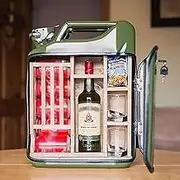Whiskey Gift Sets Christmas Jerry Can Bar | Custom Mini Bar Cabinet Personalized Durable Iron Small Bar - Mini Storage System Mobile Gifts Perfect For Whiskey Lovers Man Dad Husband Boyfriend Boss(Gre