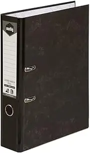 Marbig 63075M Lever Arch File Foolscap Reinforced Spine Mottle Black