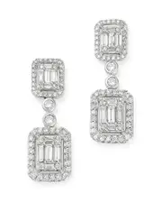 Bloomingdale's Fine Collection Diamond Mosaic Drop Earrings in 14K White Gold, 2.0 tcw