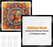 2Pack Diamond Painting Frames, Frames for 30x30cm Diamond Painting Canvas