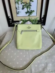 Coach Crossgrain Leather Mini Rowan File Bag Pale Lime