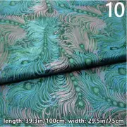 DIY Retro Jacquard Brocade Fabric Damask Tapestry Sewing Craft Peacock Feather