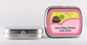 Baby Turtle Pink Mint Tin Stickers - Personalized Mint Tin Labels