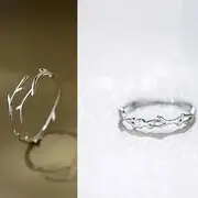 Sterling Silver Open Ring / Set 04 - Set of 2 Pcs - Silver - One Size