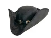 Black Concho Caribbean Pirate Hat Wool Felt Metal Wire For Shape Leather Band