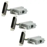 3x DB25/RJ12 DB-25 Male Parallel Connector Modular Adapter RJ-12 6P6C Extender