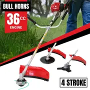 BBT 36cc Petrol 4 Stroke Brush Cutter / Whipper Snipper Bull Horns - 2-Year Warranty