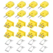 8 Set Mini K Type Thermocouple Wire Connectors Male Plug 220°C 428°F