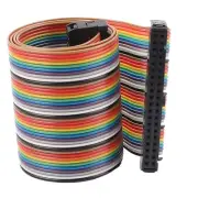 2.54mm Pitch 40 Pins 40 Way F/F Connector IDC Flat Rainbow Ribbon Cable 1.6ft