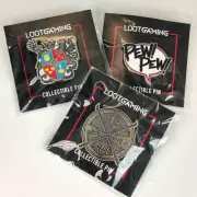 New Loot Crate Gaming Enamel Pin Bundle Coat of Arms and Blade Swords