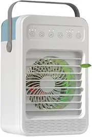 [Fahgaer] Evaporative Air Cooler Humidifier 7 Colors Light Personal Air Conditioner Fan for Room Office