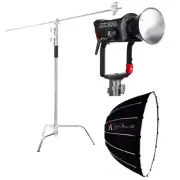 Aputure LS 600d 600W Daylight LED Video Light (V-Mount) + Light Dome SE + Stand