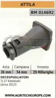 Bell Clutch Complete Trimmer Kawasaki TJ27 Stand Attila By 26mm