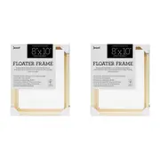 2x Jasart Thin Edge Artwork 8x10" Wood Floater Canvas Painting Frame Square NTRL