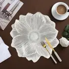 Dining Table Accessories Scratch-proof Mats Elegant Flower Pvc Placemats for Set