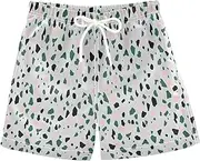 [RPLIFE] Boys Swimming Shorts, Anti Chafe Swim Trunks for Boys 2T, Trendy Terrazzo Dots