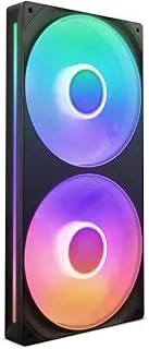NZXT F280 RGB Core | 280mm Single-Frame Fan Unit with 2 x 140mm RGB Fans | Speed & Lighting Control | High Static Pressure & Airflow | Fluid Dynamic Bearings | 8 ARGB LEDs Per Fan | Black