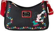 [Loungefly] Disney Mickey and Friends Christmas Light Decorations Crossbody Bag, Multi, One Size