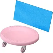Abdominal Wheel Board with Knee Pads Ab Workout Equipment Multifunctional Fitness Roller Plate Core Muscle Training for Men Women, 4 Castor(Pink,2pcs)
