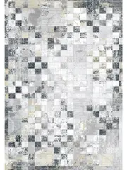 Ali Grey Black Modern Geometric Checkered Rug