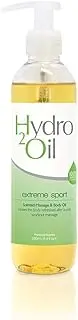 Hydro 2 Oil Extreme Sport Massage Oil 250ml - Water Dispersible Formula with Cooling Essential Oils
