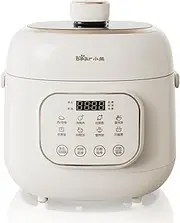 Bear Electric Pressure Cooker, 2L Portable Multi Rice Cooker with 8 Menu Settings, 12H Reservation, for White/Brown Rice Oatmeal and More, Support Open Lid Cooking, Nonstick Inner Pot (Chinese Panel)