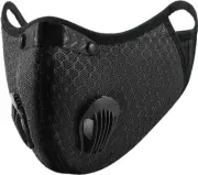 REUSABLE FACE MASK WITH BREATHING VALVE AND 5-LAYER REPLACEMENT FILTER