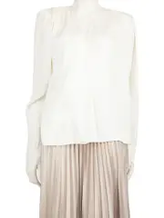 White Shoulder Padded Blouse