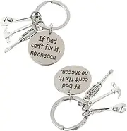 [Beavorty] 2pcs Father's Day Keychain Creative Dad Birthday present Keyring Pendants for Car Keys Bags Backpacks Letters Design
