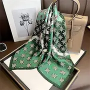 [HAMKVBPR] Neck Scarfs for Women Spring and Autumn Thin Section Small Floral Silk Mulberry Silk Square Scarf Ladies Neckerchiefs(4)