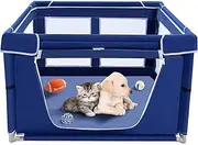 Puppy PlayPen 42 × 42 Inch, Dog Playpen with Gate for Puppies, Small and Medium Dogs, Pet PlayPen with Roof for Outdoors & Indoors, Tear Resistant Fabric, Safe and Sturdy Dog Fence.