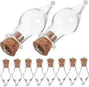 BATHVEVE 10Pcs Mini Corked Glass Bottles Creative Wishing Jars for DIY Jewelry Wedding Favors for Storing Trinkets and Writing Wishes